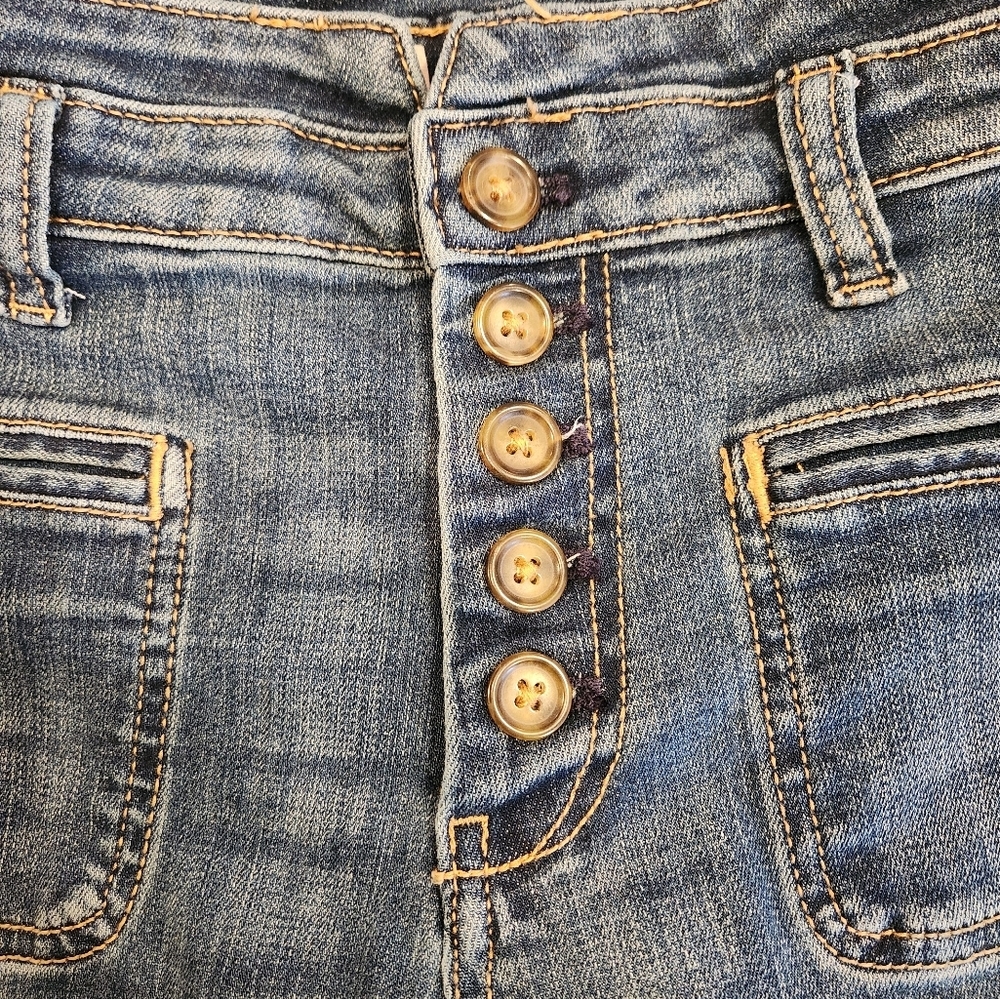 Anthropologie Pilcro And The Letterpress Button Fly High Rise Slim Jean Size 26 - Picture 7 of 14